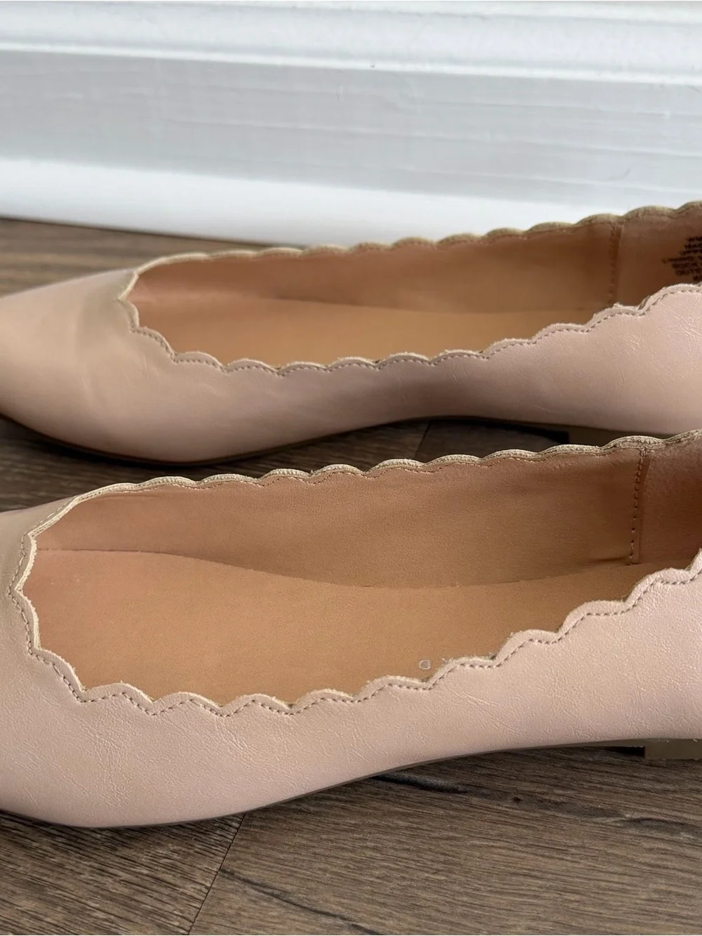 NWOT LC Lauren Conrad Giselle Blush Beige  Scalloped Ballet Flats Size 7.5
